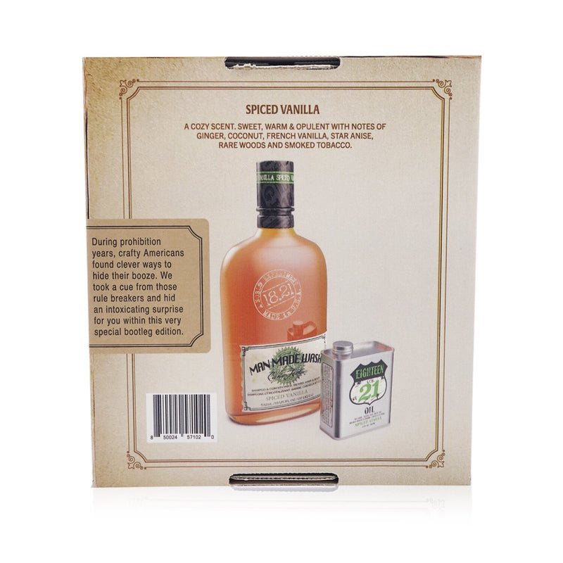 18.21 Man Made  Book of Good Grooming Gift Set Volume 4: Spiced Vanilla (Wash 532ml + Oil 60ml)   2pcs