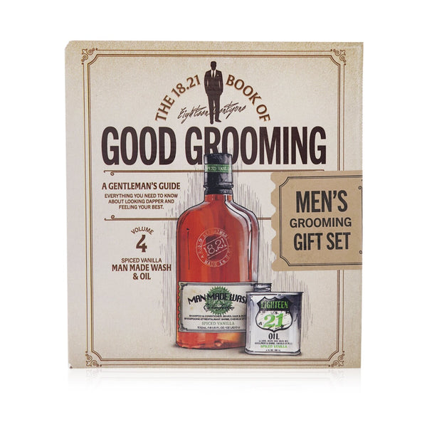 18.21 Man Made  Book of Good Grooming Gift Set Volume 4: Spiced Vanilla (Wash 532ml + Oil 60ml)   2pcs