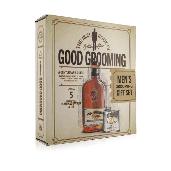 18.21 Man Made  Book of Good Grooming Gift Set Volume 5: Noble Oud (Wash 532ml + Oil 60ml )   2pcs