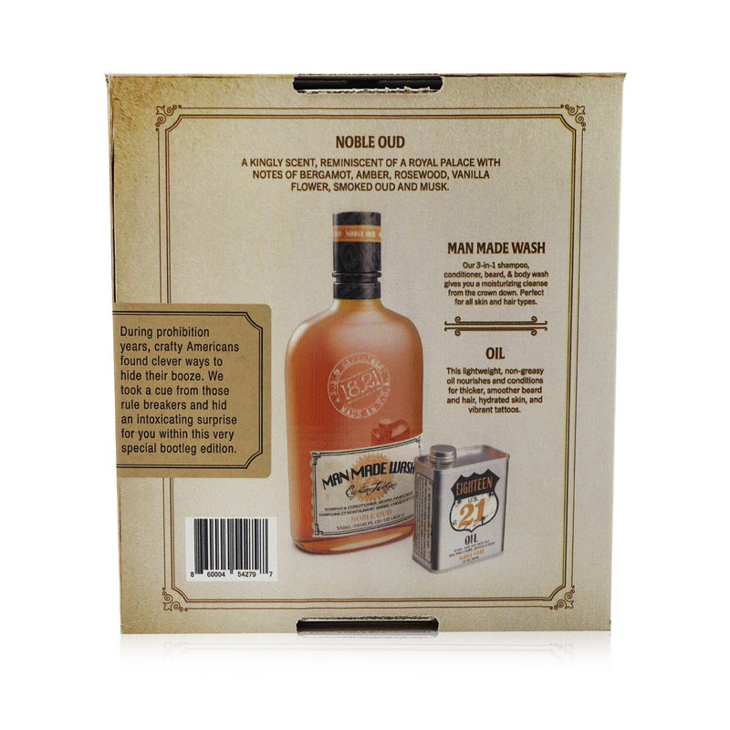 18.21 Man Made  Book of Good Grooming Gift Set Volume 5: Noble Oud (Wash 532ml + Oil 60ml )   2pcs