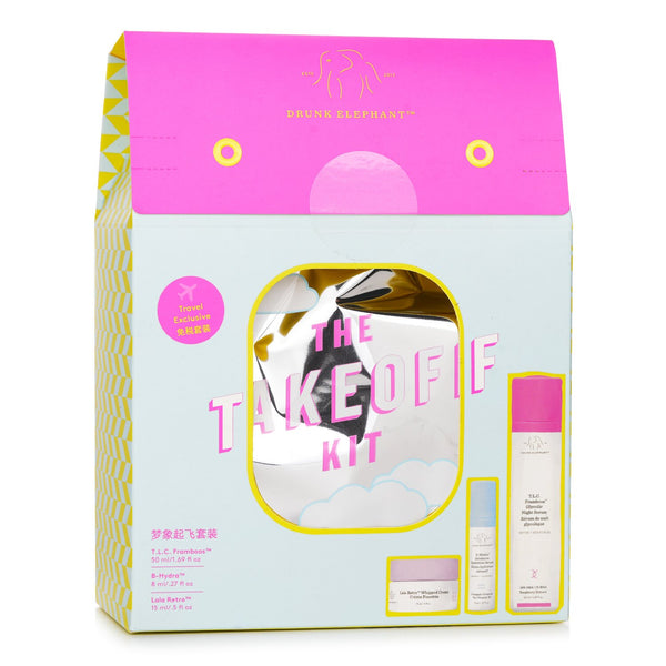 ドランクエレファント  テイクオフ キット: T.L.C フランブース ナイト セラム 50ml+ B-ハイドラ セラム 8ml+ ララ レトロ ホイップクリーム 15ml   3pcs