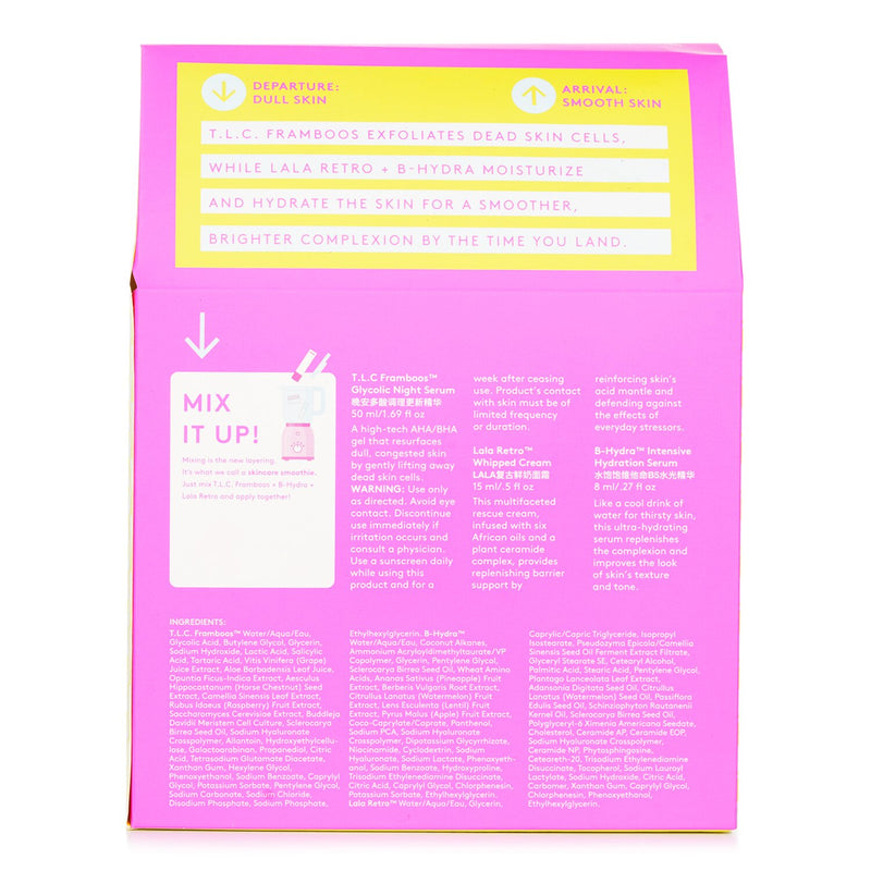 ドランクエレファント  テイクオフ キット: T.L.C フランブース ナイト セラム 50ml+ B-ハイドラ セラム 8ml+ ララ レトロ ホイップクリーム 15ml   3pcs