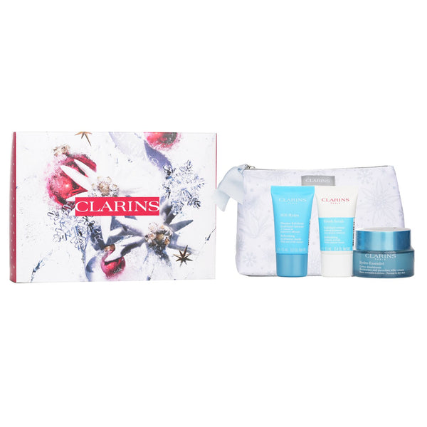 クラランス  【ハイドレーションコレクション】イドラエッセンティエル シルキークリーム 50ml+ フレッシュスクラブ 15ml+ SOSイドラマスク 15ml+ ポーチ   3pcs+1pouch
