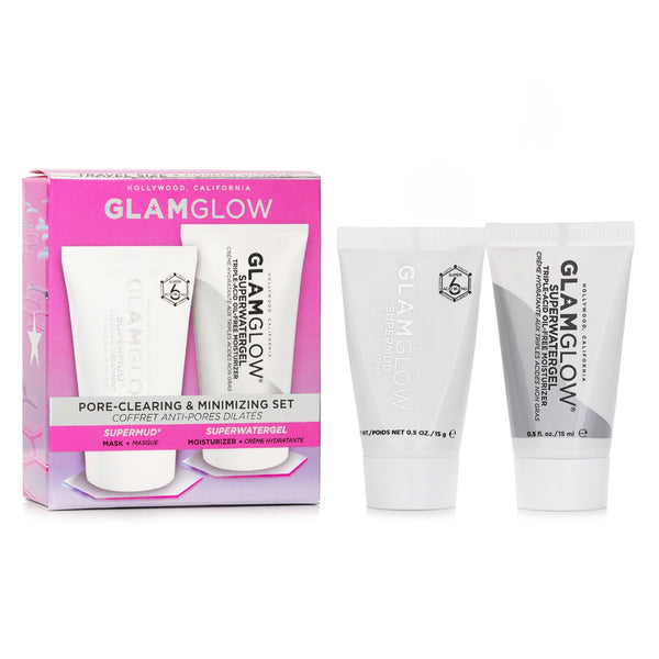 グラムグロー  ポアクリア&ミニマイジング セット: スーパーマッド クリアリング トリートメント 15g + スーパーウォータージェル モイスチャライザー 15ml   2pcs