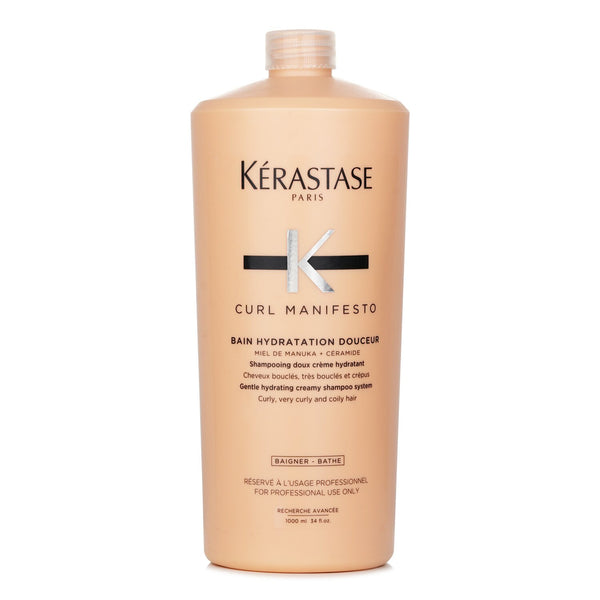 ケラスターゼ  Curl Manifesto Bain Hydratation Douceur Shampoo Gentle Creamy Shampoo - For Curly, Very Curly & Coily Hair (Salon Size)   1000ml/34oz