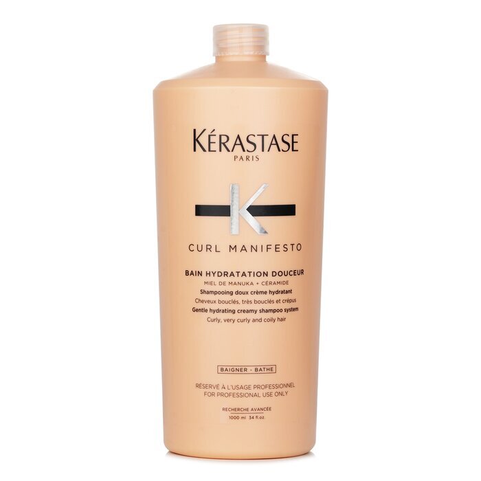 Kerastase Curl Manifesto Bain Hydratation Douceur Shampoo Gentle Creamy Shampoo - For Curly, Very Curly & Coily Hair 1000ml/34oz