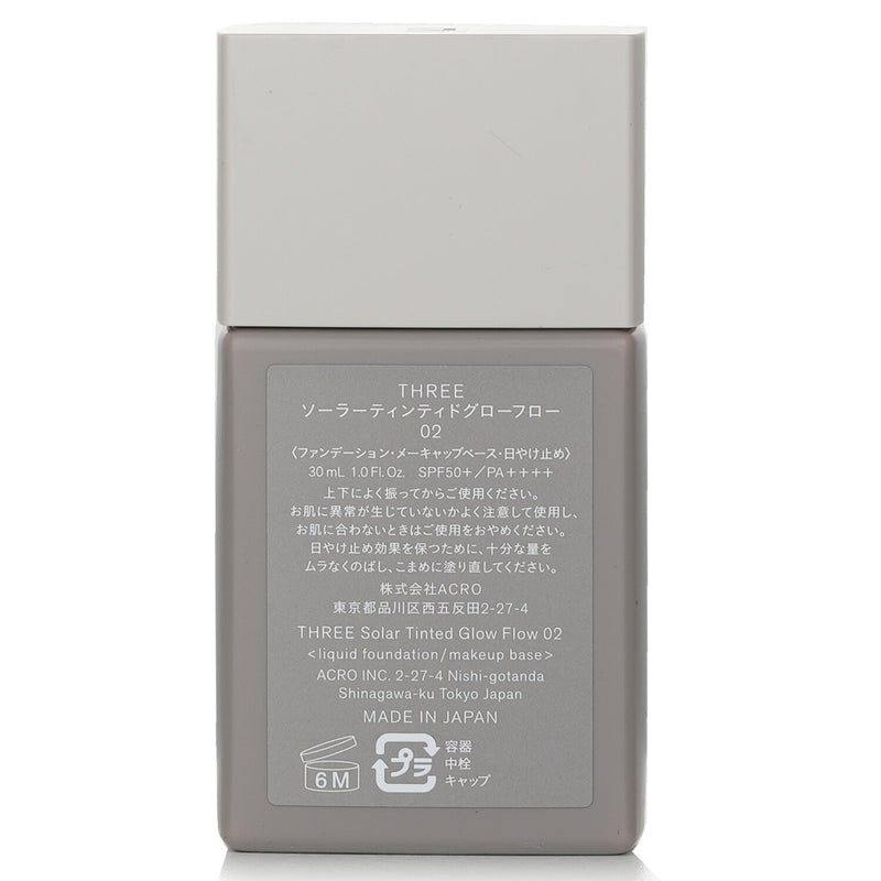 スリー THREE  ソーラー ティンテッド グロウ フロー リキッド ファンデーション SPF 50 - # 02   30ml/1oz