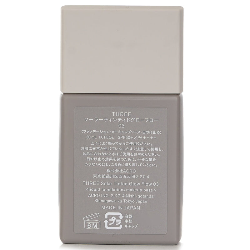 スリー THREE  ソーラー ティンテッド グロウ フロー リキッド ファンデーション SPF 50 - # 03   30ml/1oz