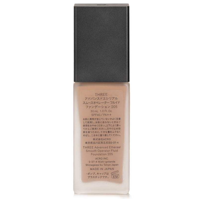 スリー THREE  アドバンスド エセリアル スムース オペレーター フルイド ファンデーション SPF40 - # 205   30ml/1oz