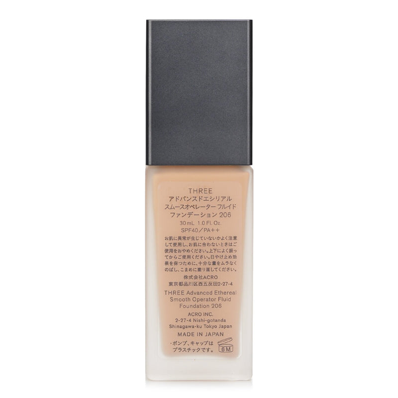 スリー THREE  アドバンスド エセリアル スムース オペレーター フルイド ファンデーション SPF40 - # 206   30ml/1oz