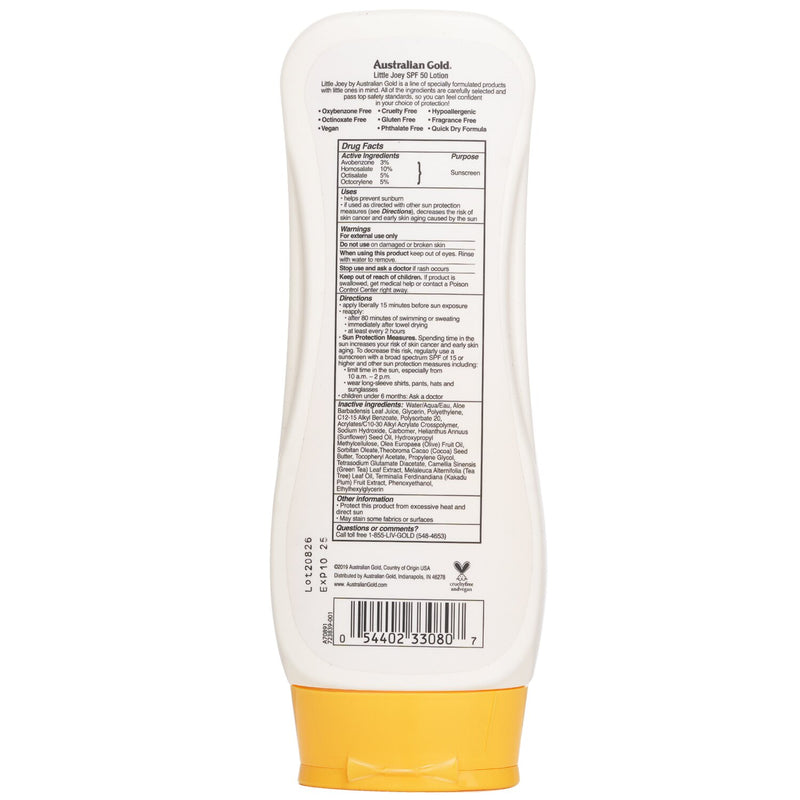 オーストラリアンゴールド  リトル ジョーイ ローション サンスクリーン SPF 50 (センシティブ サン プロテクション)   237ml/8oz