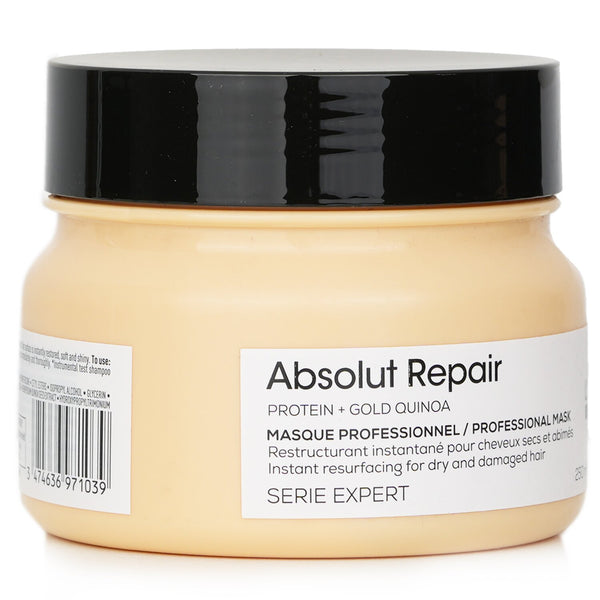 ロレアル  Professionnel Serie Expert - Absolut Repair Gold Quinoa + Protein Instant Resurfacing Mask (For Dry and Damaged Hair)   250ml/8.5oz