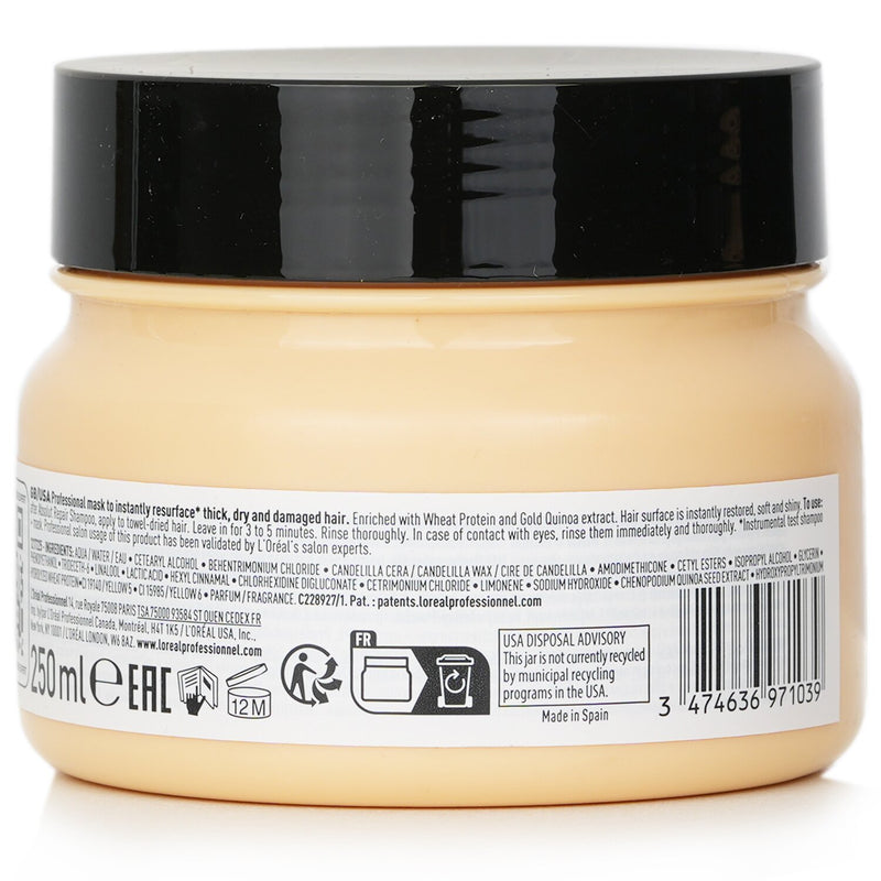 ロレアル  Professionnel Serie Expert - Absolut Repair Gold Quinoa + Protein Instant Resurfacing Mask (For Dry and Damaged Hair)   250ml/8.5oz