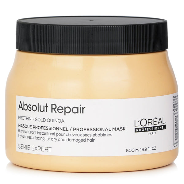 ロレアル  Professionnel Serie Expert - Absolut Repair Gold Quinoa + Protein Instant Resurfacing Mask (For Dry and Damaged Hair)   500ml/16.9oz