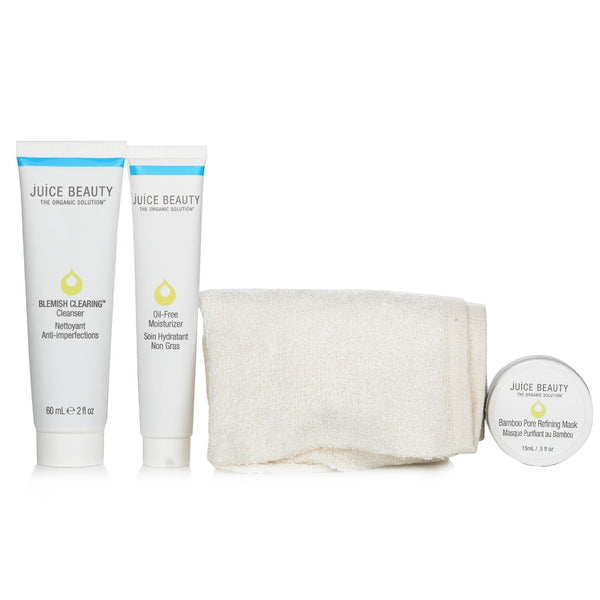 ジュースビューティ  Blemish Clearing Solutions Kit : Cleanser + Moisturizer + Mask + Washcloth (Unboxed)   3pcs+1cloth