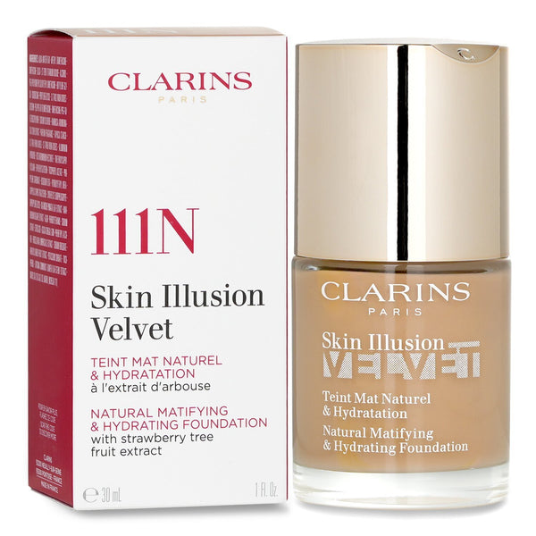 クラランス  スキン イリュージョン ベルベット ナチュラル マティファイング & ハイドレーティング ファンデーション - # 111N   30ml/1oz