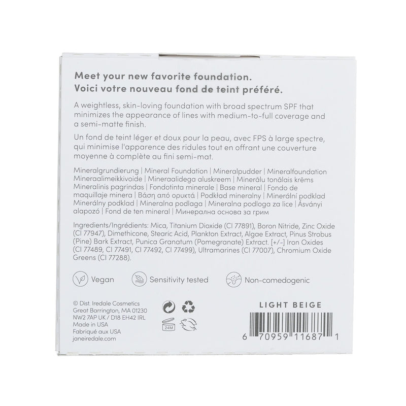 ジェーンアイルデール  PurePressed Base Mineral Foundation Refill SPF 20 - Light Beige   9.9g/0.35oz