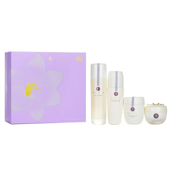 タッチャ  リチュアル フォー ファーム スキン セット: カメリア クレンジング オイル 150ml + エッセンス 150ml + シルク クリーム 50ml + ライス ポリッシュ 60g   4pcs
