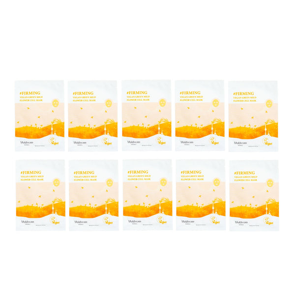 Muldream  Vegan Green Mild Flower Cell Mask   10pcs