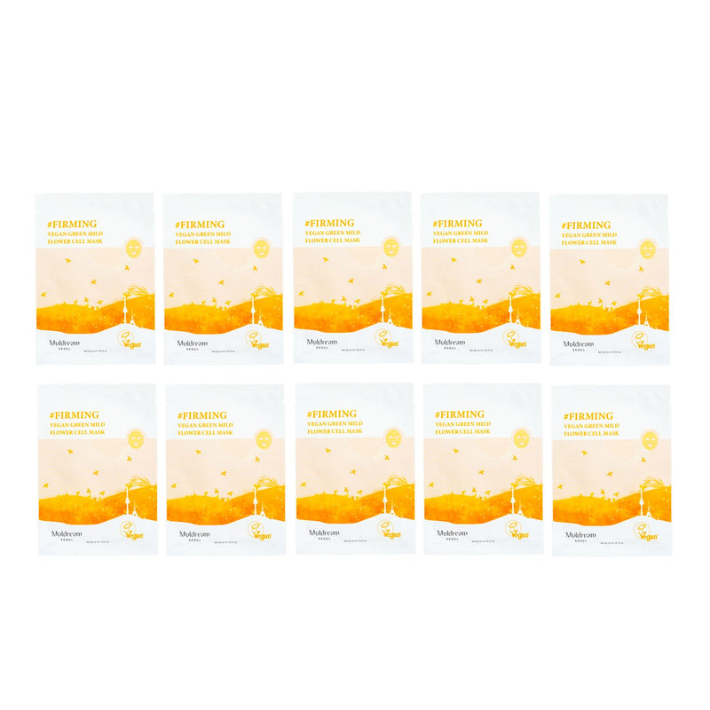 Muldream  Vegan Green Mild Flower Cell Mask   10pcs