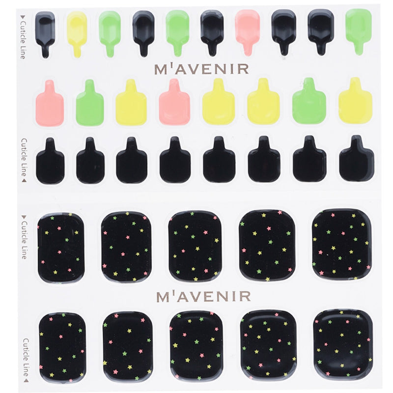 Mavenir  Nail Sticker (Black) - # Black Neonstar Pedi   36pcs