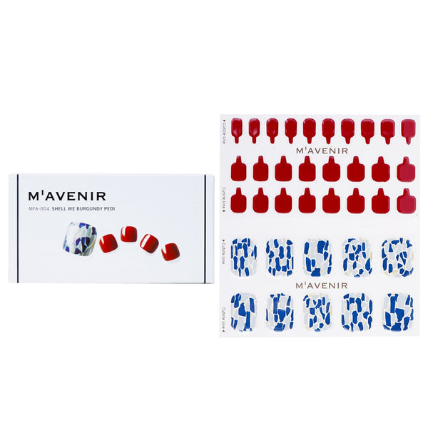 Mavenir  Nail Sticker (Patterned) - # Shell We Burgundy Pedi   36pcs