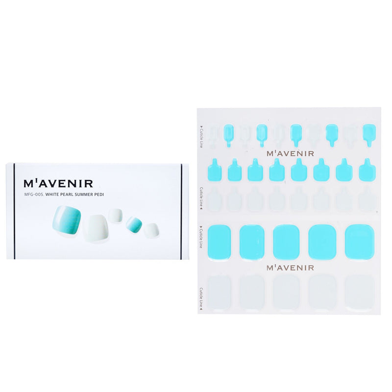 Mavenir  Nail Sticker (Assorted Colour) - # White Pearl Summer Pedi   36pcs