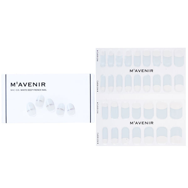 Mavenir  Nail Sticker (White) - # White Deep French Nail   32pcs