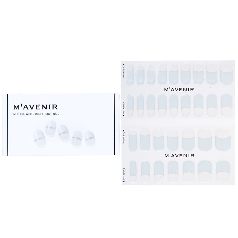 Mavenir  Nail Sticker (White) - # White Deep French Nail   32pcs