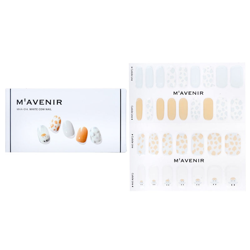 Mavenir  Nail Sticker (White) - # White Cow Nail   32pcs