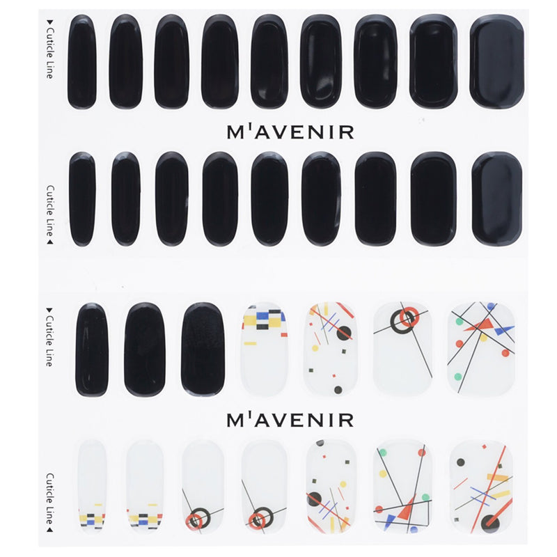 Mavenir  Nail Sticker (Black) - # Kandinsky Segment Nail   32pcs