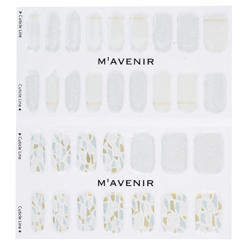 Mavenir  Nail Sticker (White) - # Silver Wedding Ring Nail   32pcs
