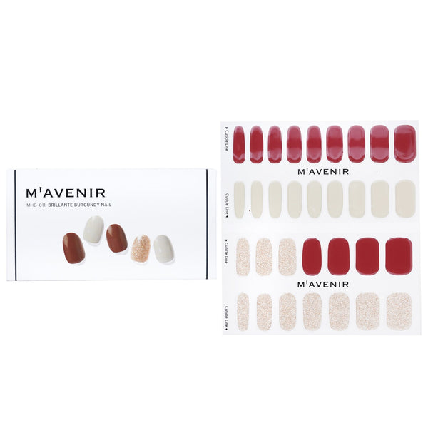 Mavenir  Nail Sticker (Red) - # Brillante Burgundy Nail   32pcs