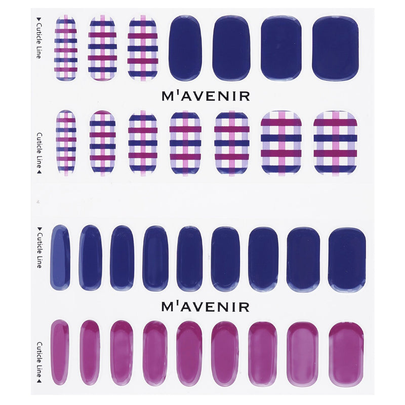Mavenir  Nail Sticker (Patterned) - # Gingham Check With Purple Nail   32pcs