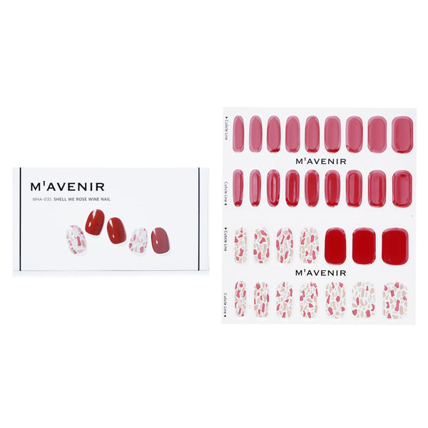 Mavenir  Nail Sticker (Red) - # Shell We Rose Wine Nail   32pcs