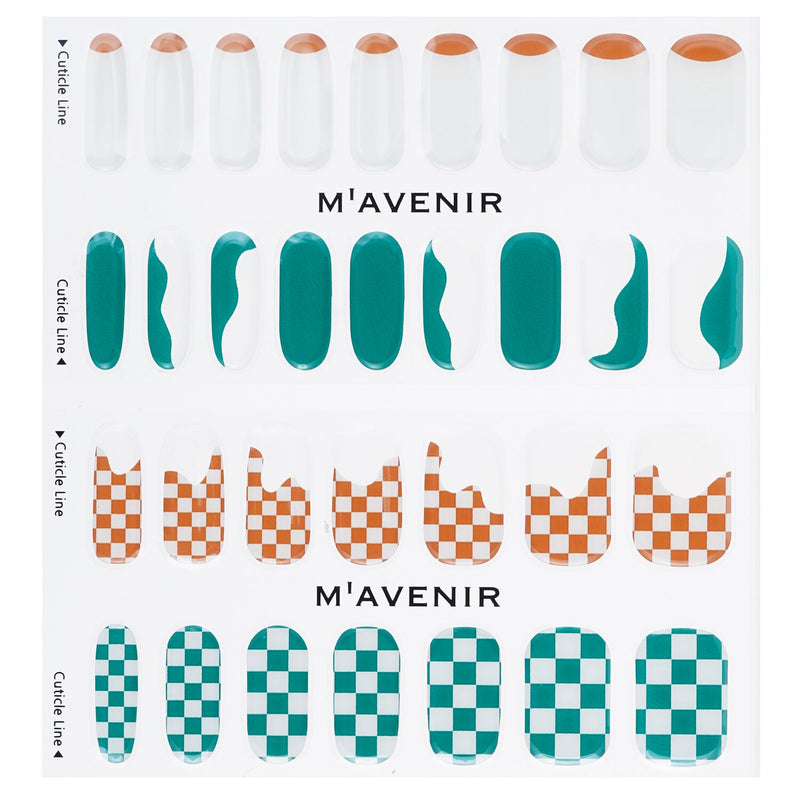 Mavenir  Nail Sticker (Patterned) - # Wave Checkerboard Nail   32pcs