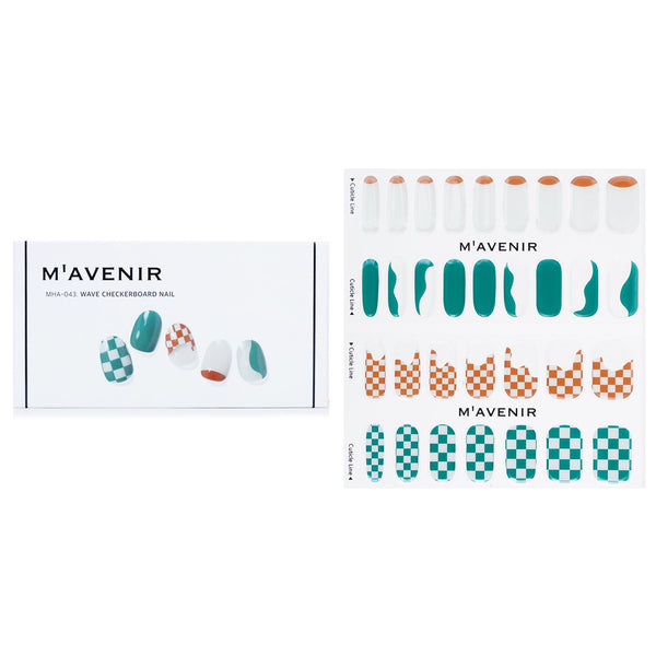 Mavenir  Nail Sticker (Patterned) - # Wave Checkerboard Nail   32pcs
