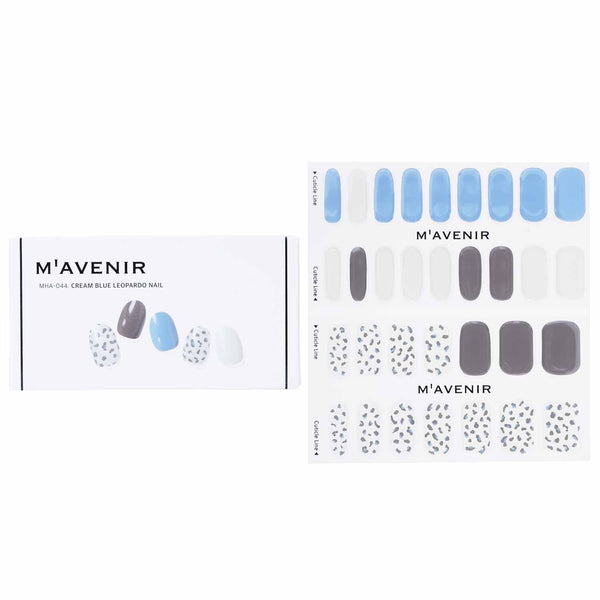 Mavenir  Nail Sticker (Patterned) - # Cream Blue Leopardo Nail   32pcs