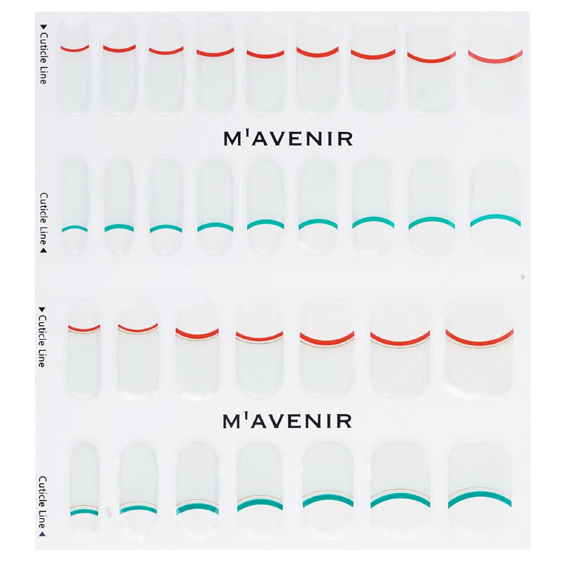 Mavenir  Nail Sticker (Patterned) - # Sporty French Nail   32pcs