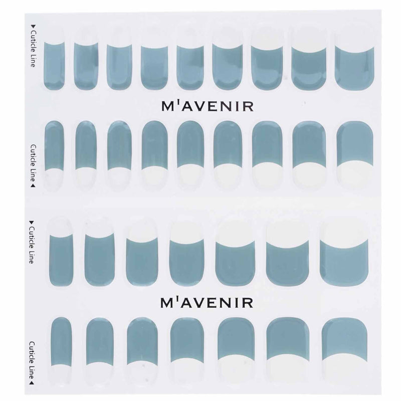 Mavenir  Nail Sticker (Blue) - # Gray Deep French Nail   32pcs