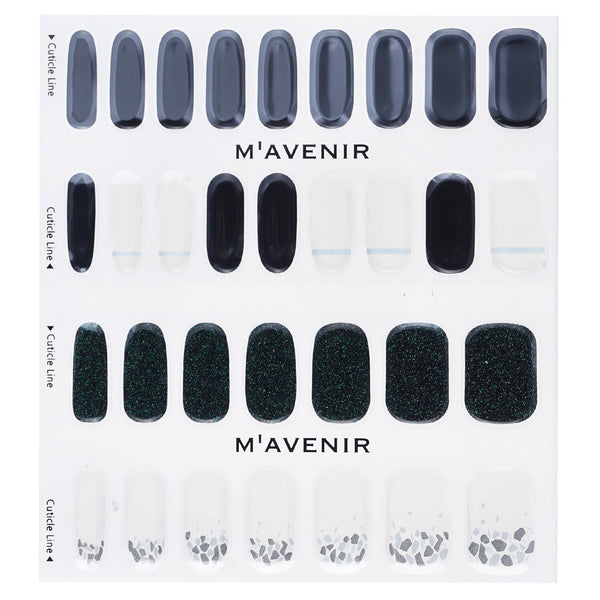 Mavenir  Nail Sticker (Black) - # Shell With Milky Way Nail   32pcs