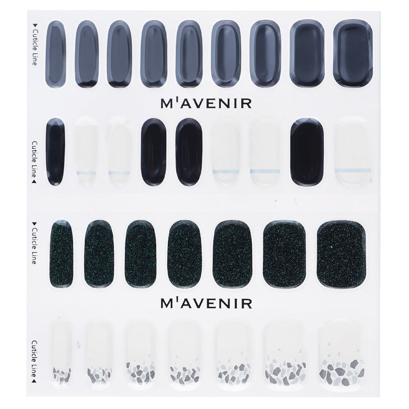 Mavenir  Nail Sticker (Black) - # Shell With Milky Way Nail   32pcs