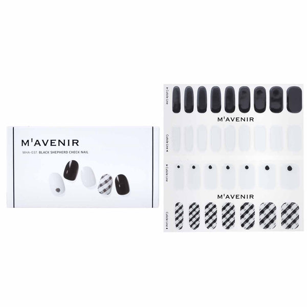 Mavenir  Nail Sticker (White) - # Black Shepherd Check Nail   32pcs