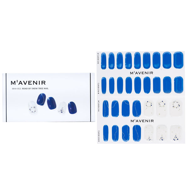 Mavenir  Nail Sticker (Blue) - # Road Of Snow Tree Nail   32pcs