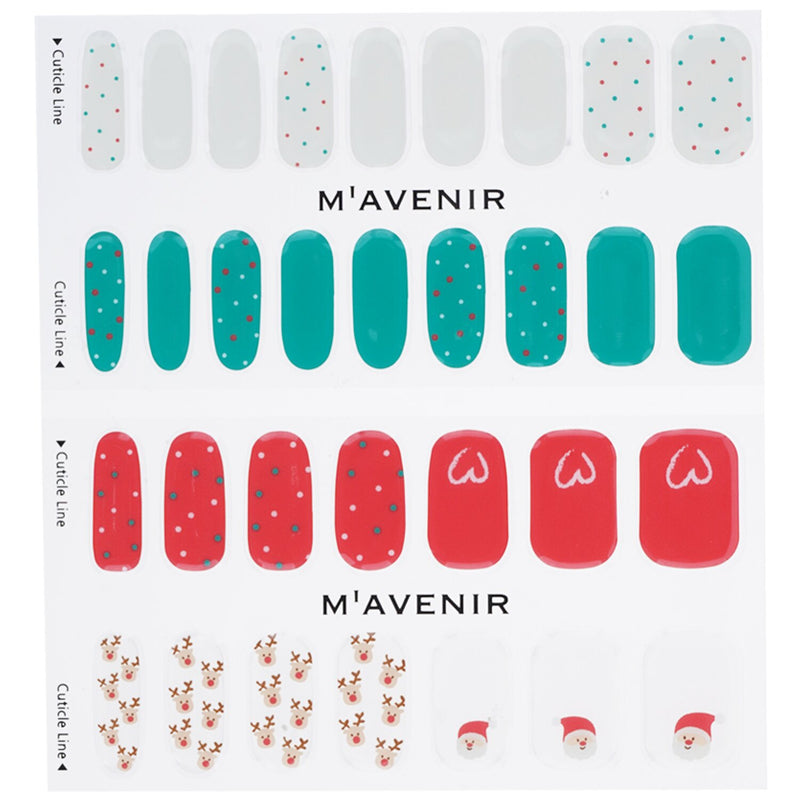 Mavenir  Nail Sticker (Assorted Colour) - # Lovely Deer Santa Nail   32pcs
