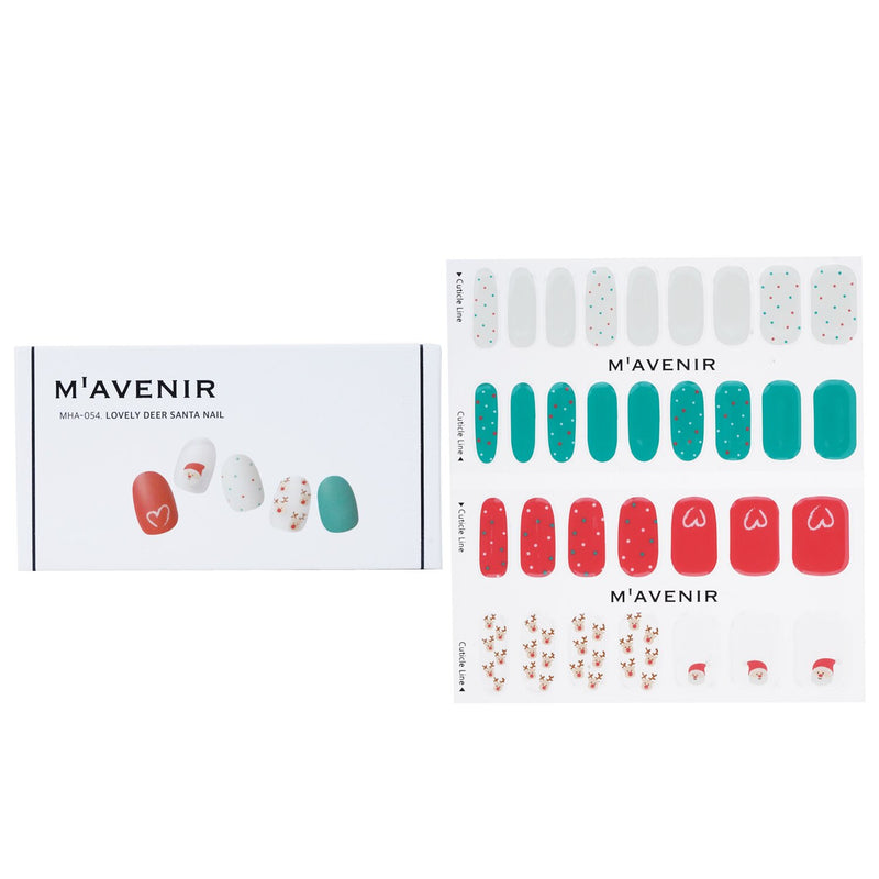 Mavenir  Nail Sticker (Assorted Colour) - # Lovely Deer Santa Nail   32pcs