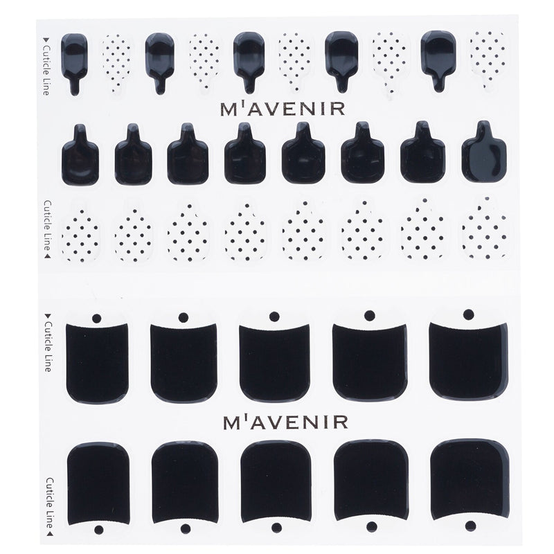 Mavenir  Nail Sticker (Black) - # Black Veil Pedi   36pcs