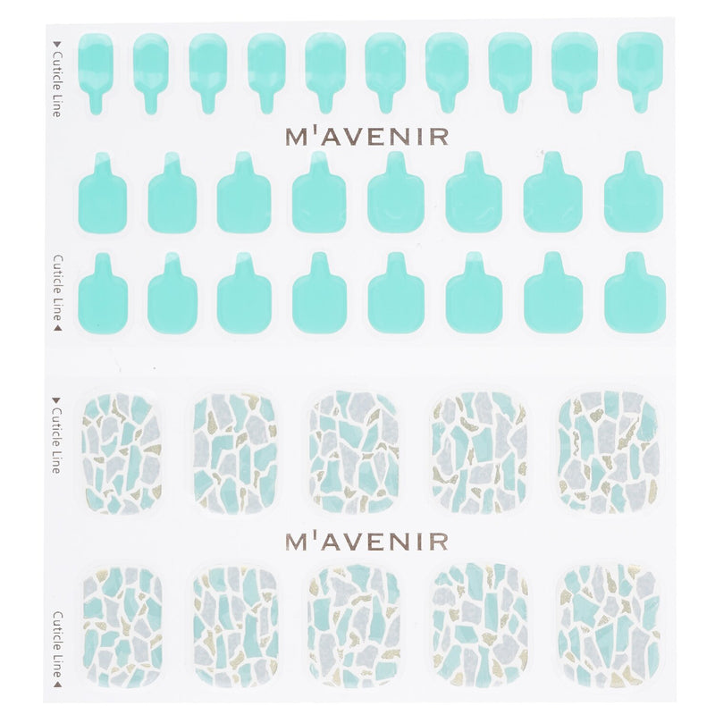 Mavenir  Nail Sticker (Blue) - # Shell With Jade Pedi   36pcs