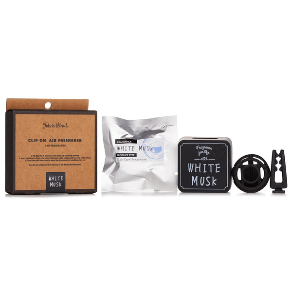 John's Blend  Clip On Air Freshener Car Fragrance - White Musk   1pc