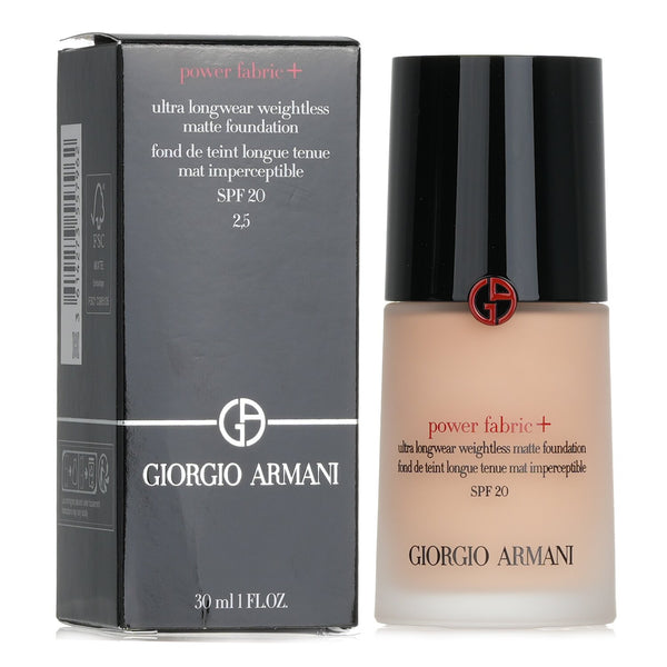 ジョルジオ アルマーニ  Power Fabric+ Ultra Longwear Weightless Matte Foundation SPF 20 - # 2.5   30ml/1oz